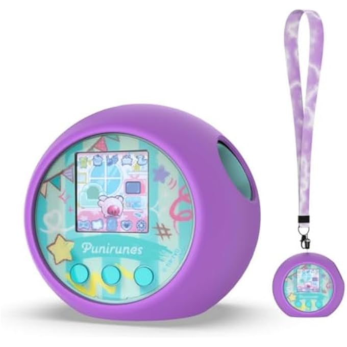 rayihni غطاء واقي من السقوط 1 قطعة بجلد واقي مضاد للصدمات غلاف سيليكون واقي مع حبل واقي لدمى بونيرونز التفاعلية (بنفسجي) - Image 2